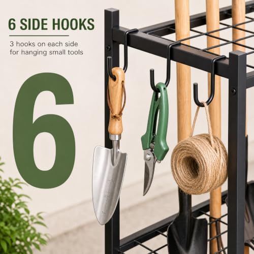 Garden Tool Organizer with Wheels, Garage Tool Organizer - Image 7