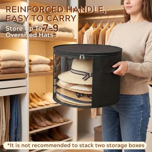 2 Pack Large Clear Hat Storage Boxes, Hold up to 7-9 Hats - Image 3