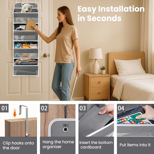 4-Shelf Over-the-Door Organizer with Side Pockets - Image 6