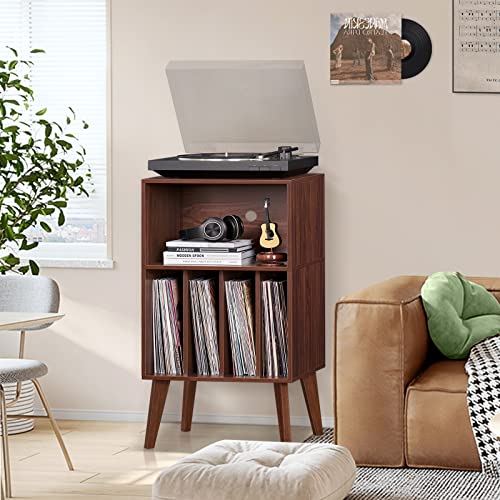 Lerliuo Record Player Stand, Walnut Turntable Stand Holds up - Image 3