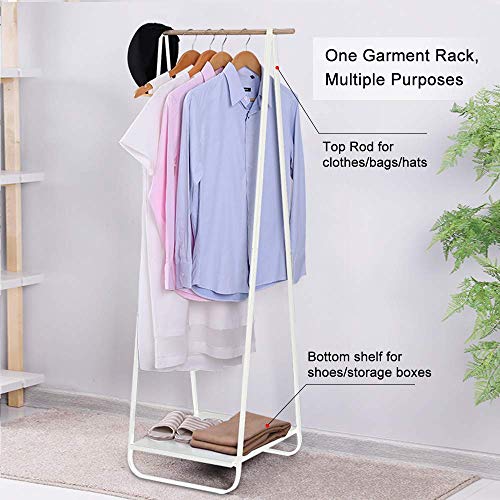 JEFEE Narrow Clothes Rack - Simple Garment Rack with Shelf 1-Tier - Image 3