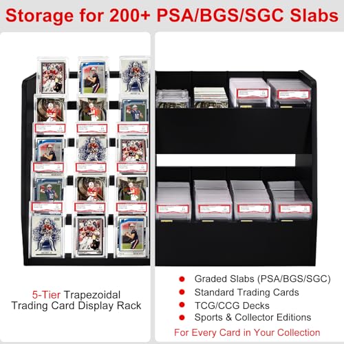 5-Tier Trading Card Display Case Stand- Holds Up to 200 - Image 6