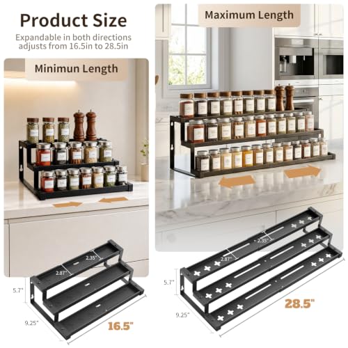 Expandable Spice Rack Organizer for Cabinet, Supports 17.6 - Image 3