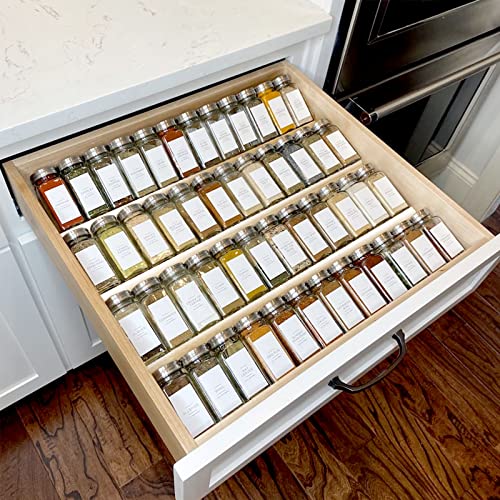 MIUKAA Clear Spice Drawer Organizer, 4 Tier - 2 Set Acrylic - Image 2