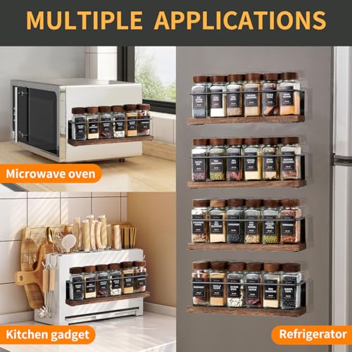 4 Pack Strong Magnetic Spice Rack Organizer | Kitchen Organization - Image 5