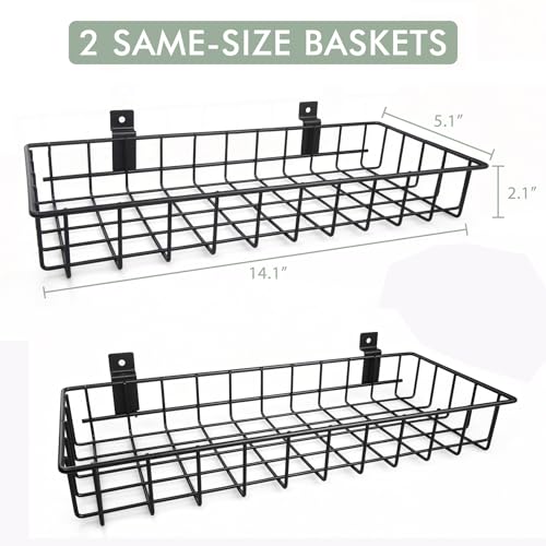 Slatwall Tray Baskets - 2 Pack Large Flat Shelving Baskets - Image 3