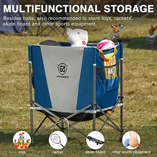 EVER ADVANCED Rolling Ball Storage Cart Lockable Wheels - Image 7