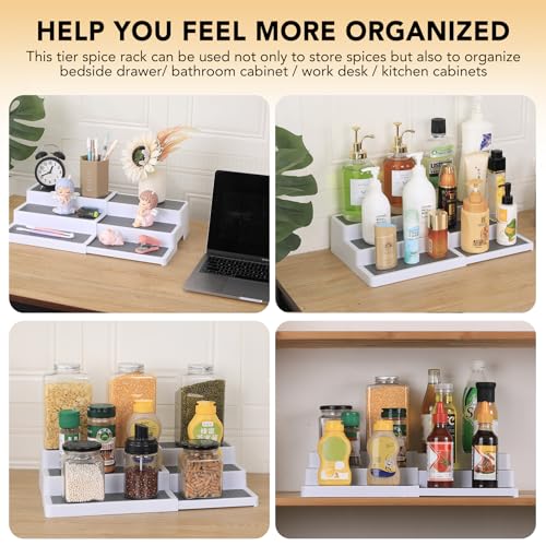 CiWiVOKi 3-Tier Expandable Spice Rack, Plastic Spice Rack - Image 8