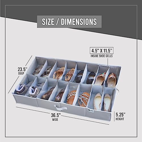 Under Bed Shoe Storage Organizer, 2 Pack of 16 Pairs Storage - Image 4