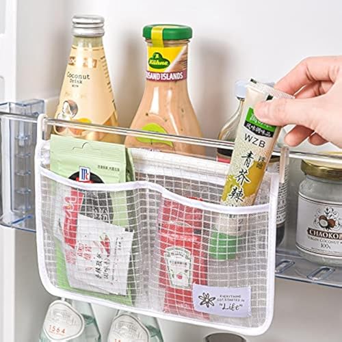 4PCS Refrigerator Door Organizer Set, Fridge Hanging Mesh Bag - Image 2