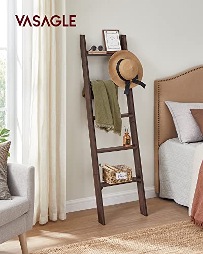 VASAGLE 5-Tier Blanket Ladder, Modern Basic Ladder Shelf - Image 4