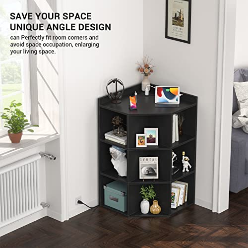 Aheaplus Corner Cabinet, Corner Storage with USB Ports - Image 6