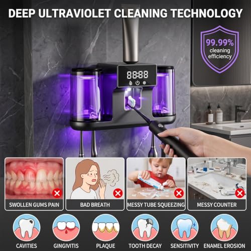 Smart Toothbrush Holder with Automatic Toothpaste Dispenser - Image 3