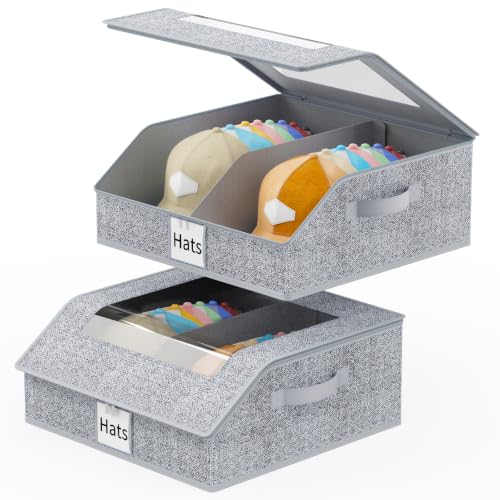 2 Pack Stackable Hat Storage for Baseball Caps, Holds Up - Image 2