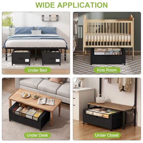 Webetop Under Bed Storage Containers with Wheels, Clear Lid - Image 3