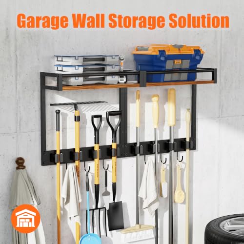 Broom Holder Wall Mount with Shelf, 15.7" Wx6.7 Dx15.7 H, 2 Packs - Image 7