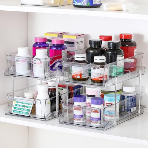 2 Set, 2 Tier Clear Organizer with Dividers for Cabi | All Products - Image 5