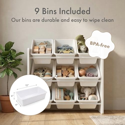 Humble Crew Kids Toy Organizer with 9 Bins, 3 Tier Storage - Image 5