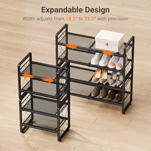 ELYKEN Expandable Shoe Rack for Closet, 4-Tier Metal | All Products - Image 5