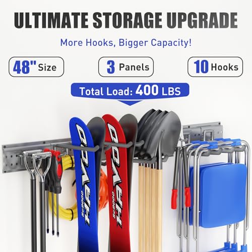 Garage Tool Organizer Wall Mount 49.5 inches with 10 - Image 4