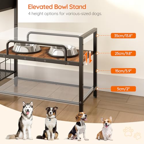 HOOBRO Dog Feeding Station with Drawer, 2 Elevated Bowl - Image 5