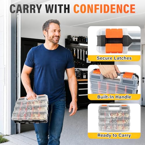 DIYSELF Screw Organizer, Double-Sided 34-Compartment - Image 6