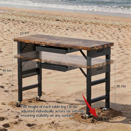Heavy Duty Workbench Legs, Height Adjustable Metal Standing Desk - Image 5