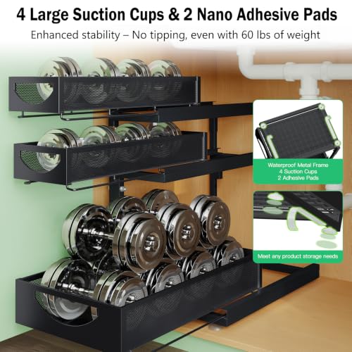 Under Sink Organizer, 2-Pack 3-Tier Pull Out Cabinet Organizers - Image 7