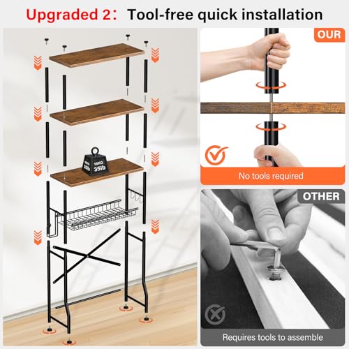 Over-The-Toilet Storage Shelves, 4-Tier Bathroom Org | All Products - Image 4