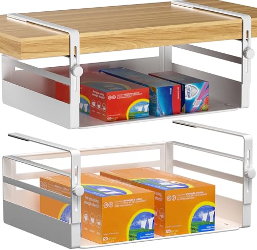2 Pack Under Shelf Storage Basket | Home Organization - Image 2