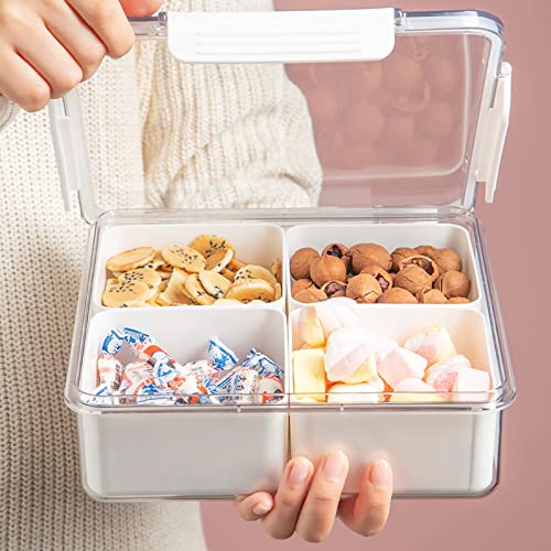 Divided Serving Tray with Lid for Veggie Charcuterie Container - Image 2
