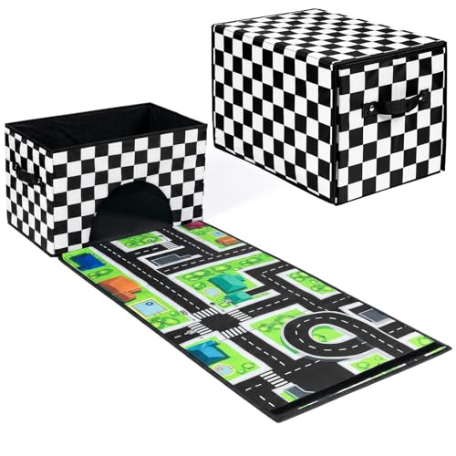 HFKPJRT Toy Car Storage Box with Play Mat, 2-in-1 | Home Organization - Image 2