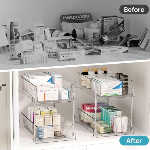 Vtopmart 2 Pack Pull Out Bathroom Under Sink Organizer - Image 7