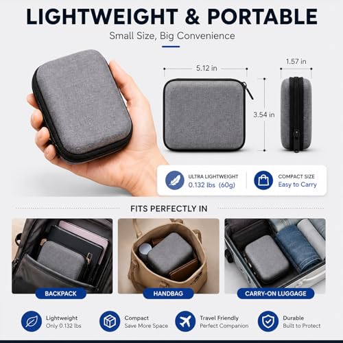 Gray Cable Organizer Bag - Compact Travel Tech Storage - Portable - Image 7