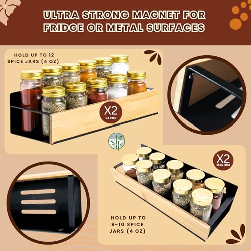 (4 Pack) Magnetic Spice Storage Rack Organizer | Kitchen Organization - Image 7