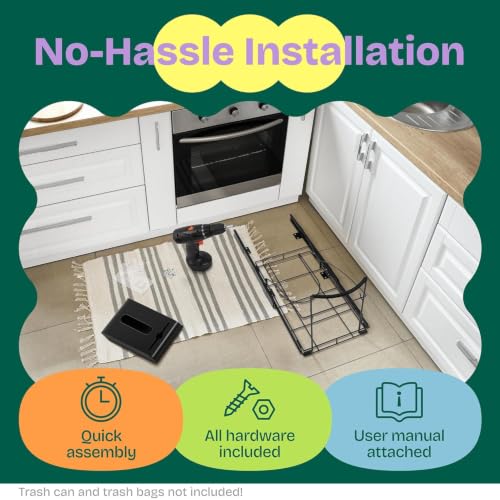 Under Sink Organizer Cabinet Trash-Can：Pull Out Kitchen - Image 6