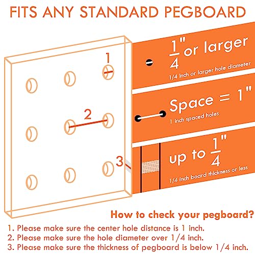 Pegboard Hooks, 8 Pack Peg Board Tool Utility Hooks & - Image 7