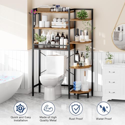 K1 Heavy Duty 7-Tier Over The Toilet Storage（With Basket - Image 6