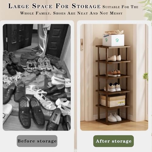 Vertical Shoe Rack - Tall Narrow Shoe Rack Organizer - Image 5
