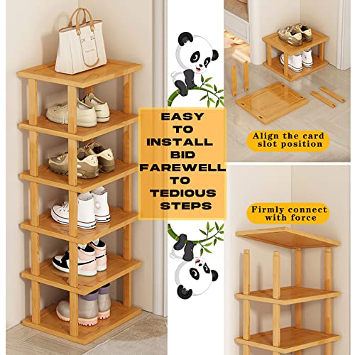 Vertical Shoe Rack,Tall Narrow Shoe Shelf Organizer - Image 7