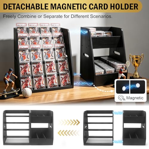 Trading Card Display Stand with Storage, Magnetic 5-Tier - Image 3