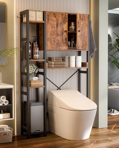 Over The Toilet Storage Cabinet with Doors - 7 Tier - Image 3