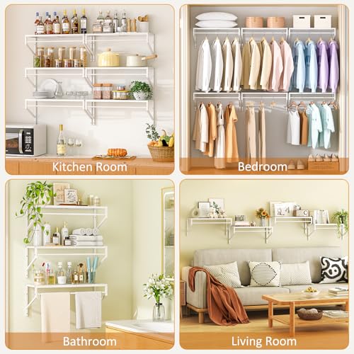 ThreeHio 2 Pack Expandable Laundry Room Shelves | Home Organization - Image 7