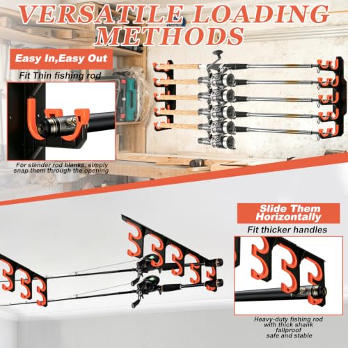 CertBuy H5 Fishing Rod Holder for Garage Wall or Ceiling - Image 7