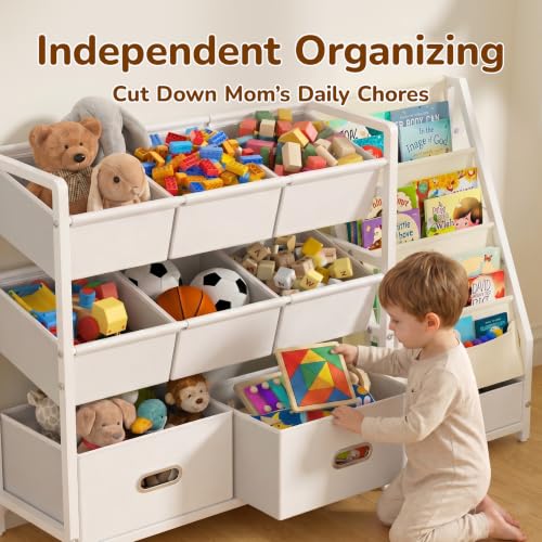 Kids Toy Storage Organizer, Kids Bookshelf and Toy Storage - Image 5