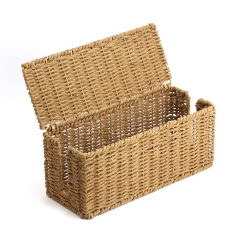 Handwoven Natural Raffia Cable Management Box with L | All Products - Image 5
