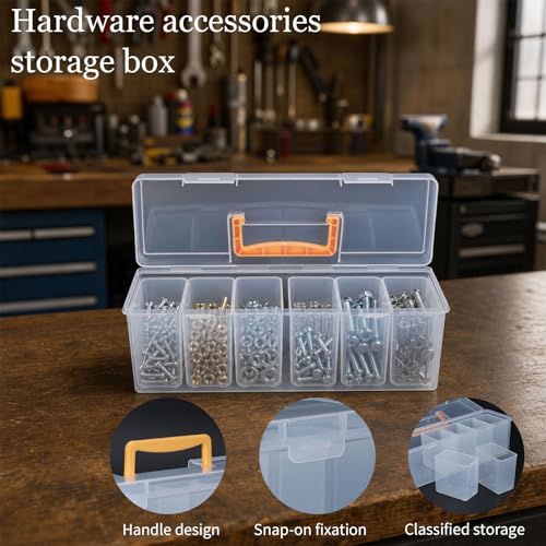 Tool Box Organizer, Clear Plastic Small Tool Box With 6 - Image 3