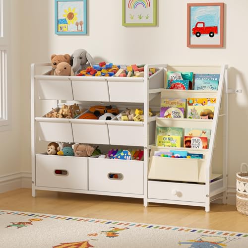 Kids Toy Storage Organizer, Kids Bookshelf and Toy Storage - Image 2