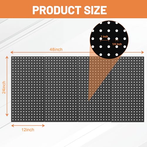 Metal Peg Board Panels with Hooks, Garage Pegboard Tool Organizer - Image 3