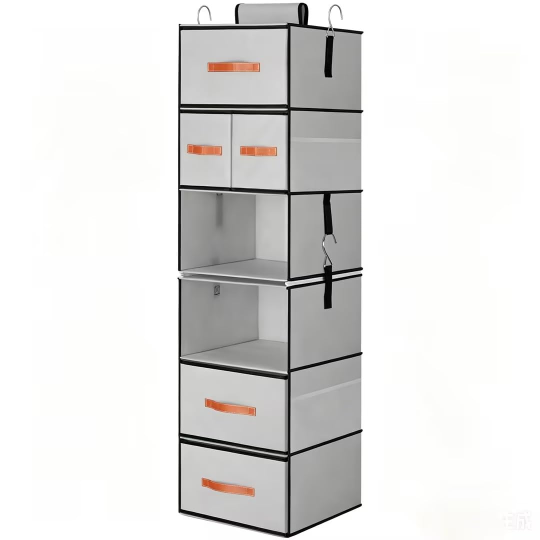 Hanging Closet Organizer 6-Shelf, Upgrade Closet Organizers - Image 1